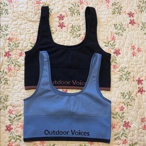 Outdoor Voices Scoop Sports Bras - Black and Periwinkle Blue (Lot of 2)